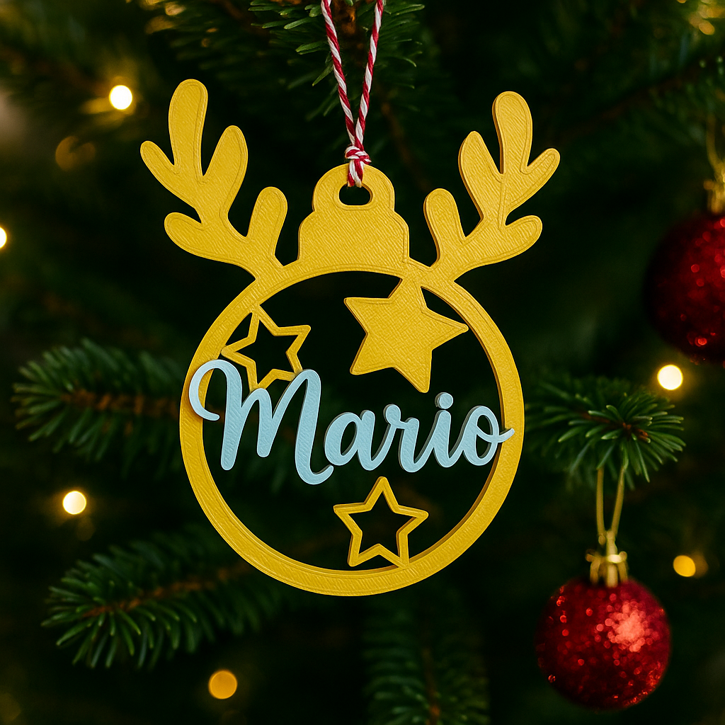 Bolas de Navidad Personalizadas 3D | Bolas con Nombre Adorno Navideño