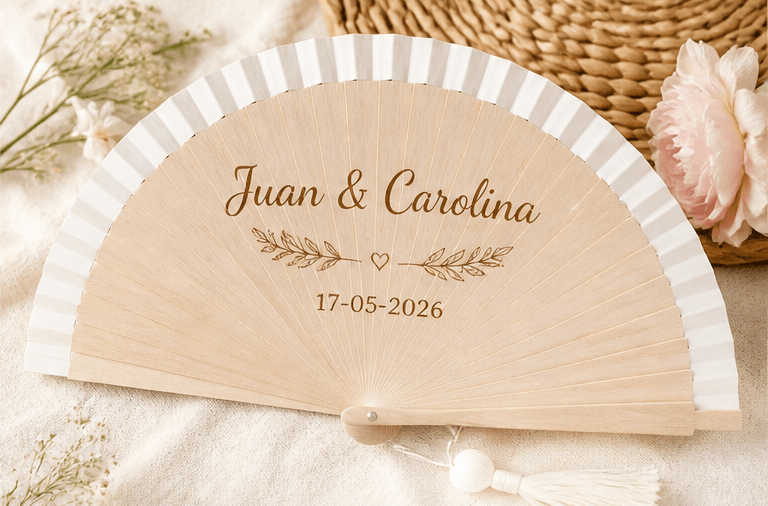 Abanico personalizado grabado – detalle único para tus eventos - Impresión y Regalos 3D