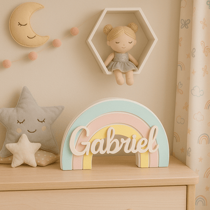 Arcoíris Infantil Personalizado con Nombre en Impresión 3D | Decoración Única - Impresión y Regalos 3D
