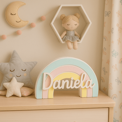 Arcoíris Infantil Personalizado con Nombre en Impresión 3D | Decoración Única - Impresión y Regalos 3D