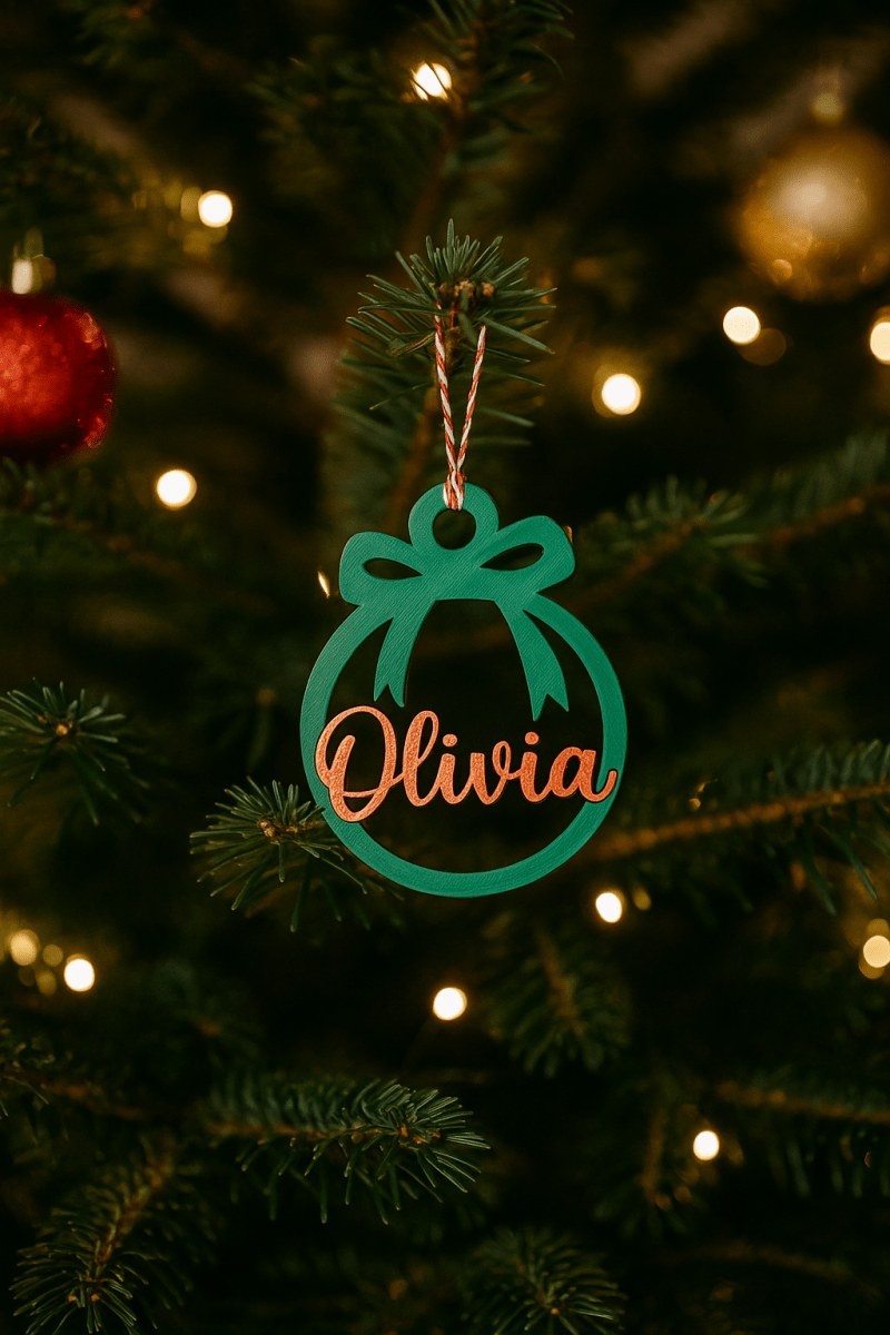 Bolas de Navidad Personalizadas 3D | Bolas con Nombre Adorno Navideño - Impresión y Regalos 3D