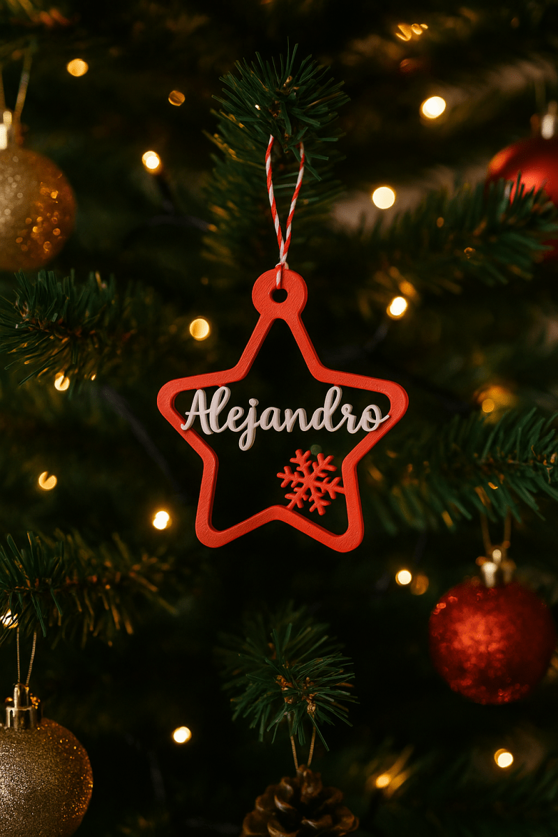 Bolas de Navidad Personalizadas 3D | Bolas con Nombre Adorno Navideño - Impresión y Regalos 3D
