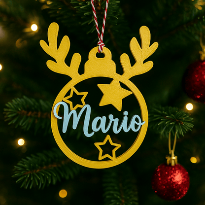 Bolas de Navidad Personalizadas 3D | Bolas con Nombre Adorno Navideño - Impresión y Regalos 3D