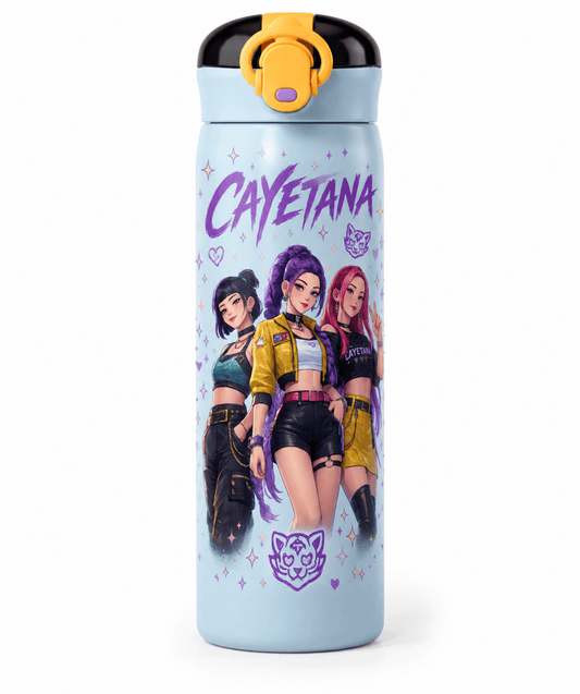 Botella de Acero Inoxidable Personalizada con Nombre y Foto - Impresión y Regalos 3D