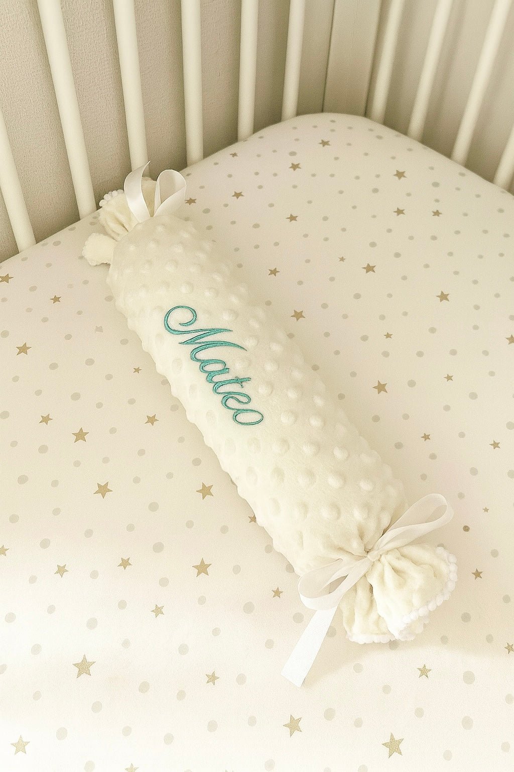 Cojín antivuelco bebé con nombre personalizado