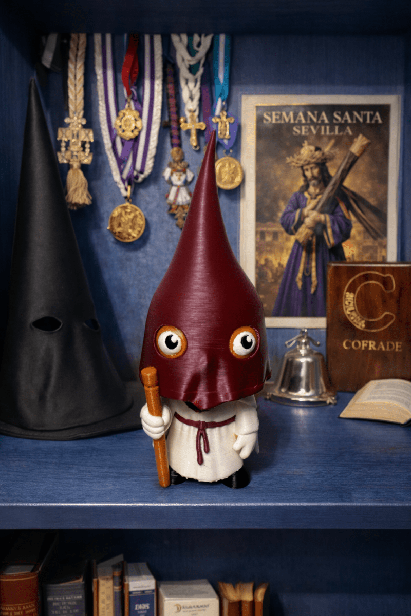 Figura personalizada estilo nazareno – 12 cm con cirio y colores a elegir - Impresión y Regalos 3D