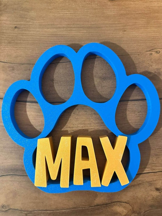 Huella de Perro Personalizada con Nombre en 3D - Impresión y Regalos 3D