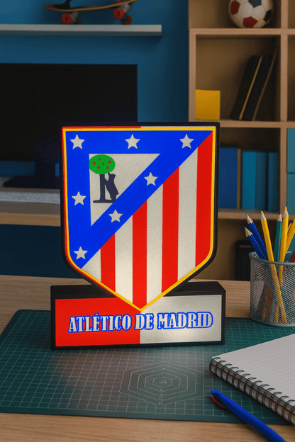 Lámpara LED de Escudo de Fútbol Personalizada en Impresión 3D - Impresión y Regalos 3D