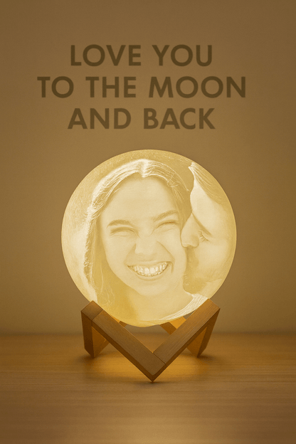 Lámpara Luna 3D Personalizada con Foto Grabada - Impresión y Regalos 3D