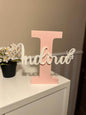 Letrero Inicial + Nombre Personalizado 3D | 24cm Decoración - Impresión y Regalos 3D