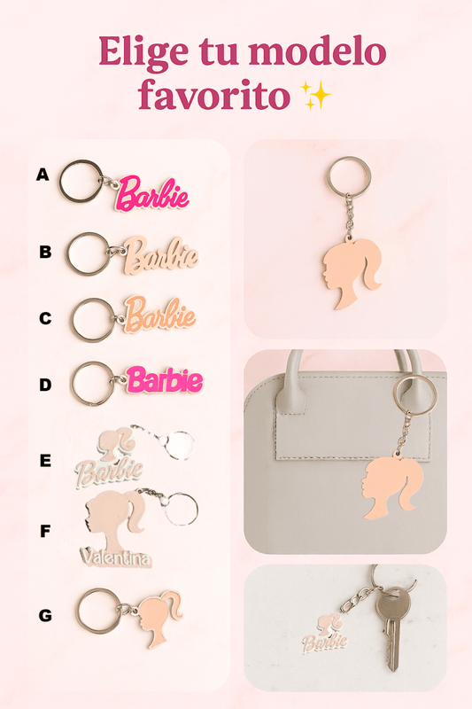 LLAVERO MARCA DE MUÑECA FAMOSA RUBIA - Impresión y Regalos 3D