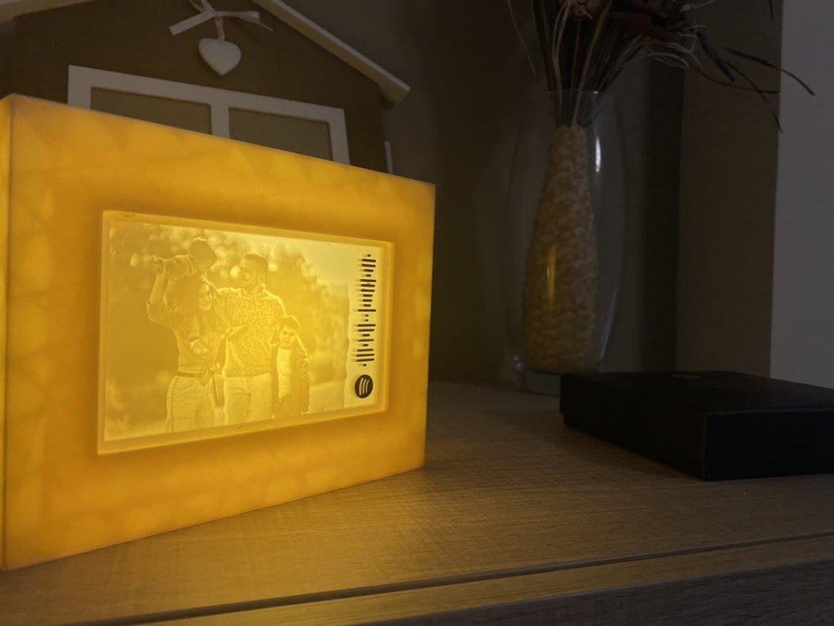 Marco de foto iluminado impresion 3d spotify