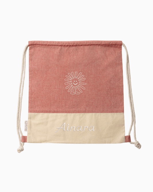 Mochila de tela bordada ESTRELLA + NOMBRE personalizado