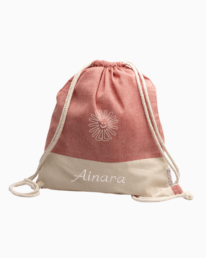 Mochila de tela bordada ESTRELLA + NOMBRE personalizado