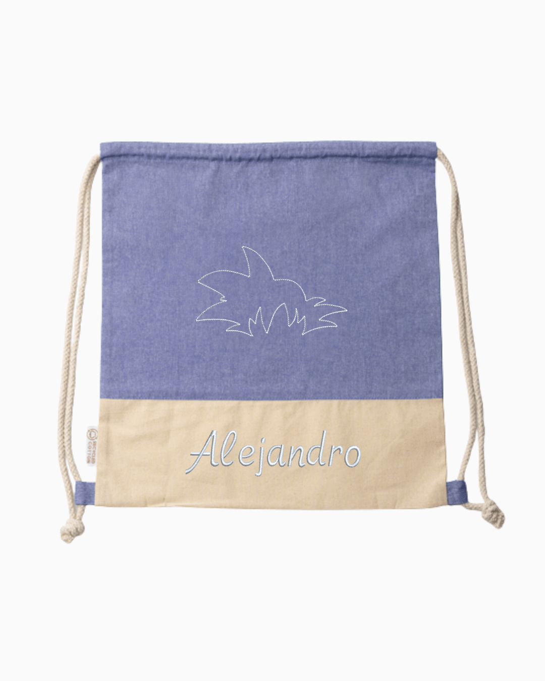 Mochila de tela bordada GOKU + NOMBRE personalizado