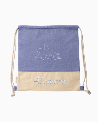 Mochila de tela bordada GOKU + NOMBRE personalizado
