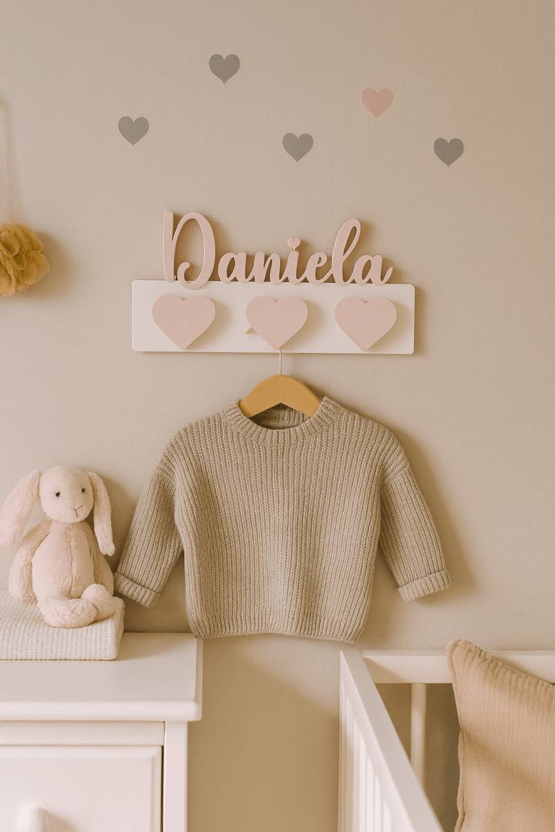 Perchero Infantil Personalizado para Pared con Nombre en 3D - Impresión y Regalos 3D