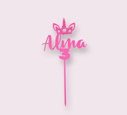 TOPPER UNICORNIO NOMBRE - Impresión y Regalos 3D